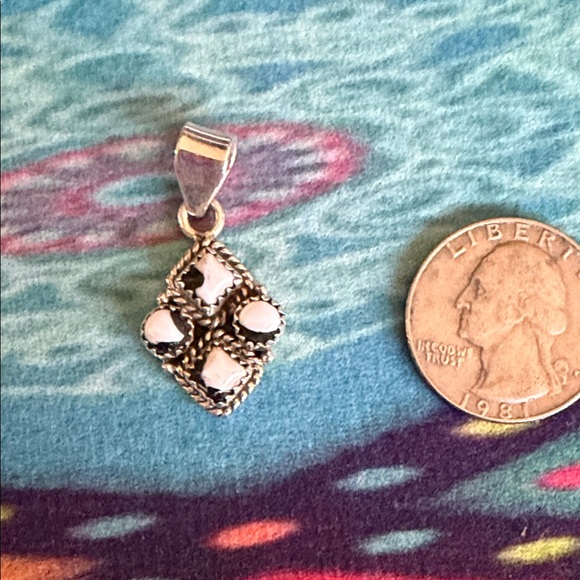 Black and White buffalo sterling silver Pendant - Picture 4 of 4